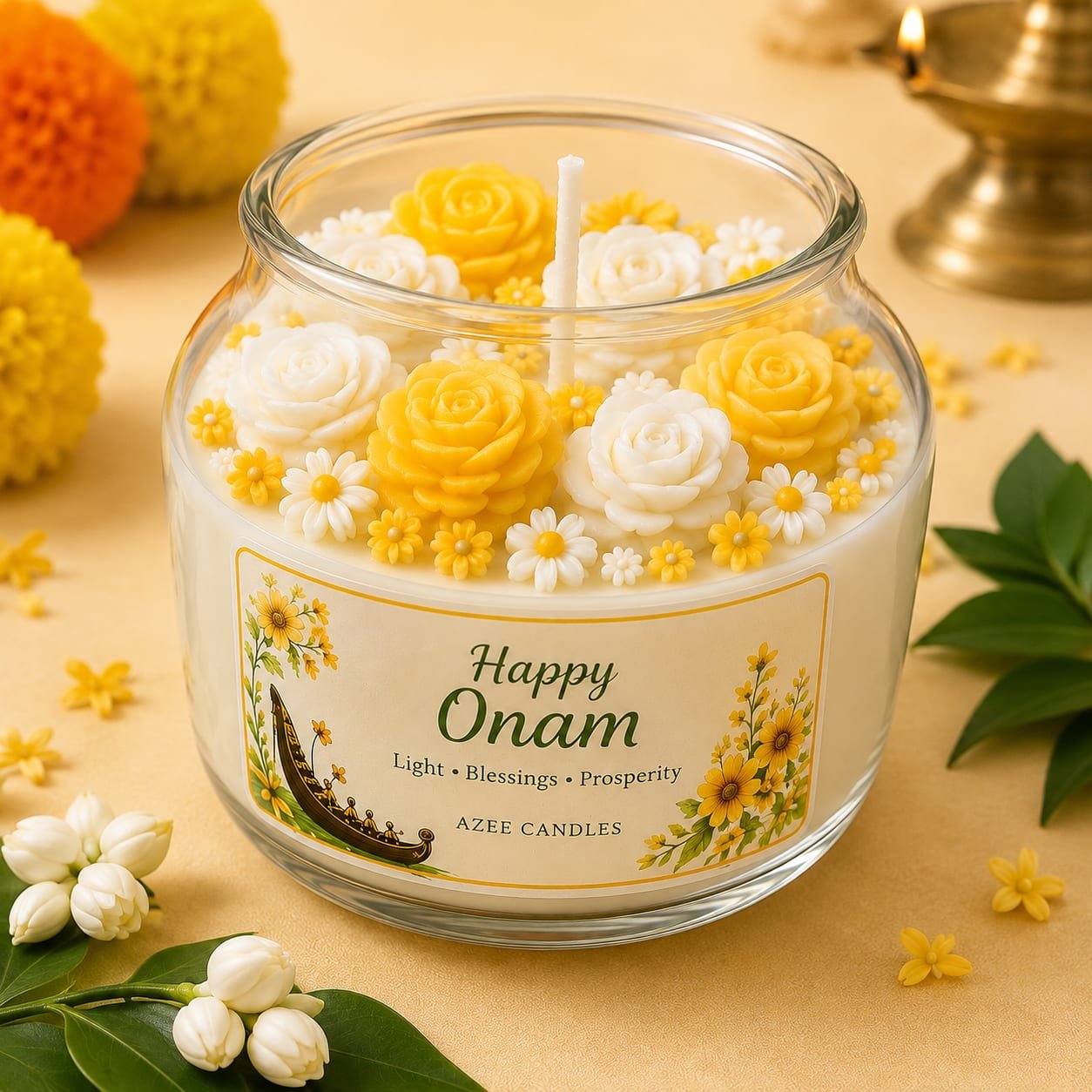 Happy Onam Jar Candle
