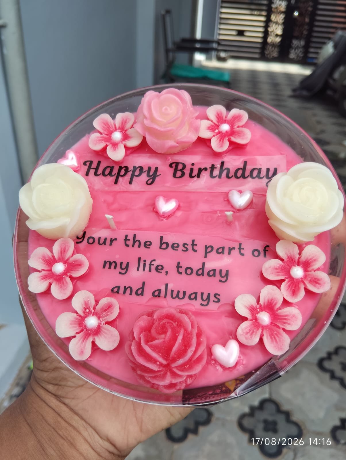 Personalized Rose Wreath Candle