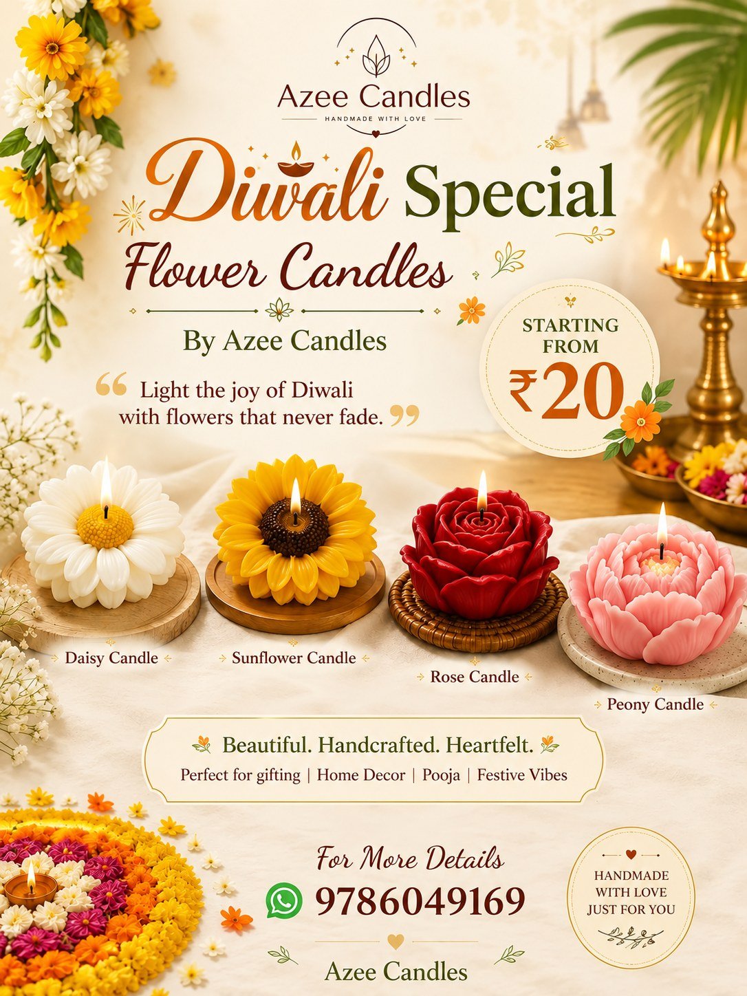 Diwali Daisy Candles